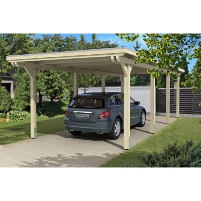 SKANHOLZ Emsland Carport - Flachdach, 354x846cm, Beige SKANHOLZ Emsland Carport - Flachdach, 354x846cm, Beige