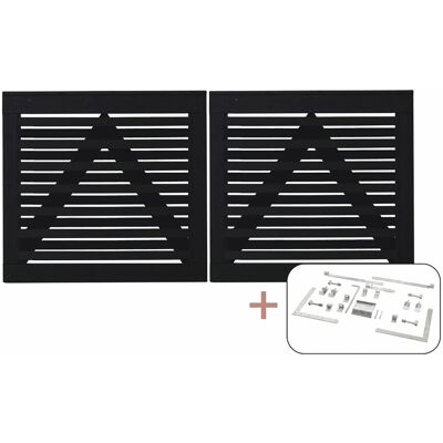 Plus Holz Doppeltor Osaka Nadelholz Schwarz 200 cm x 93 cm Plus Holz Doppeltor Osaka Nadelholz Schwarz 200 cm x 93 cm