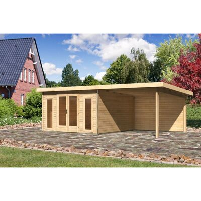 Karibu Holz-Gartenhaus Norrköping Naturbelassen Pultdach 365 cm x 365 cm Karibu Holz-Gartenhaus Norrköping Naturbelassen Pultdach 365 cm x 365 cm