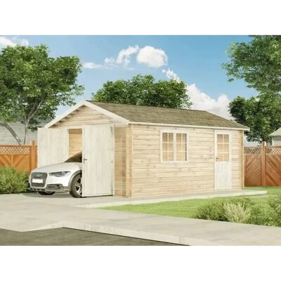 Alpholz Holzgarage Modell A-70 - Pinie/Kiefer - Holzgarage Alpholz Holzgarage Modell A-70 - Pinie/Kiefer - Holzgarage