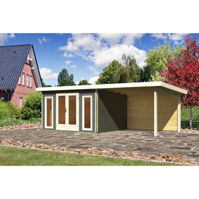 Karibu Holz-Gartenhaus Norrköping Terragrau Pultdach Lackiert 365 cm x 305 cm Karibu Holz-Gartenhaus Norrköping Terragrau Pultdach Lackiert 365 cm x 305 cm