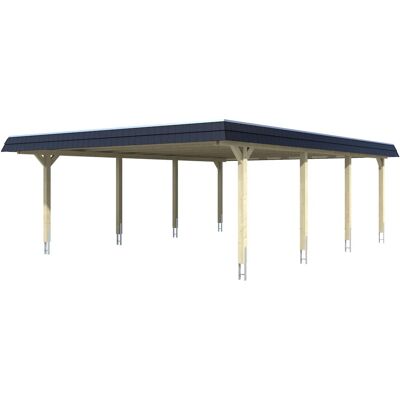 Skan Holz Wendland Carport - Flachdach, 2 Fahrzeuge, Braun Skan Holz Wendland Carport - Flachdach, 2 Fahrzeuge, Braun