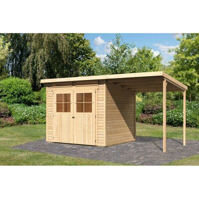 Karibu Holz-Gartenhaus Egersund Natur Pultdach Unbehandelt 238 cm x 213 cm Karibu Holz-Gartenhaus Egersund Natur Pultdach Unbehandelt 238 cm x 213 cm