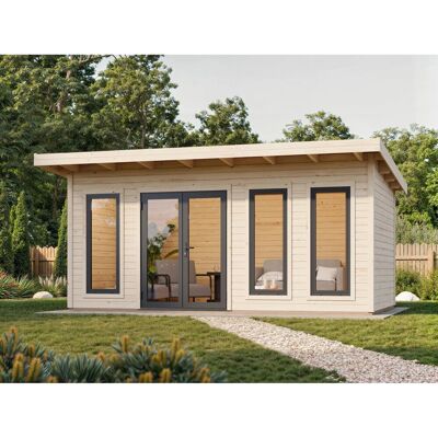 Palmako Holz-Gartenhaus Aurelia Pultdach Unbehandelt 530 cm x 300 cm 15,2 m² Palmako Holz-Gartenhaus Aurelia Pultdach Unbehandelt 530 cm x 300 cm 15,2 m²