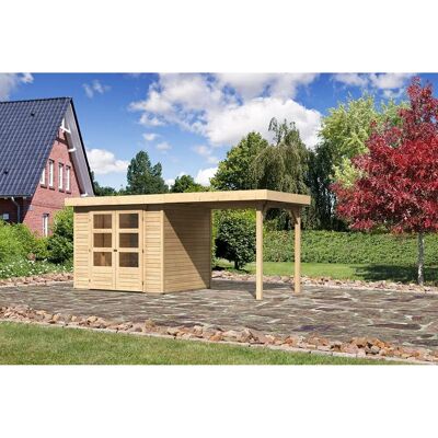 Karibu Holz-Gartenhaus Raala Natur Pultdach Unbehandelt 238 cm x 213 cm Karibu Holz-Gartenhaus Raala Natur Pultdach Unbehandelt 238 cm x 213 cm