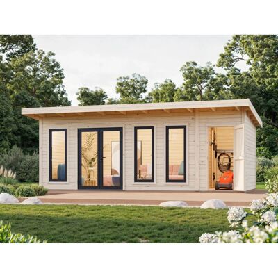 Palmako Holz-Gartenhaus Aurelia Pultdach Unbehandelt 670 cm x 300 cm 19,2 m² Palmako Holz-Gartenhaus Aurelia Pultdach Unbehandelt 670 cm x 300 cm 19,2 m²