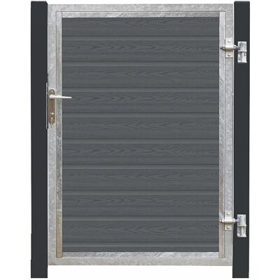 Plus Holz Einzeltor Artura WPC Schiefergrau DIN R 115x135 cm Pfosten grauschwarz Plus Holz Einzeltor Artura WPC Schiefergrau DIN R 115x135 cm Pfosten grauschwarz