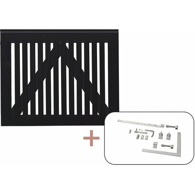 Plus Holz Einzeltor Sendai Nadelholz Schwarz 100 cm x 80 cm Plus Holz Einzeltor Sendai Nadelholz Schwarz 100 cm x 80 cm