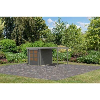 Karibu Gartenhaus Ernesto B m. Anbaudach Terragrau/Grau 208,5 x 209 x 213 cm Karibu Gartenhaus Ernesto B m. Anbaudach Terragrau/Grau 208,5 x 209 x 213 cm