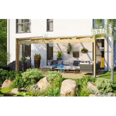 Skan Holz Terrassenüberdachung Novara 557 cm x 359 cm unbehandelt Skan Holz Terrassenüberdachung Novara 557 cm x 359 cm unbehandelt