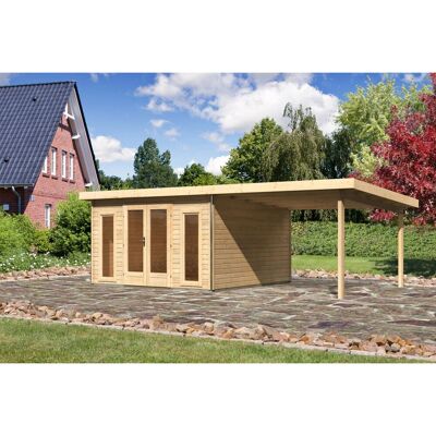 Karibu Holz-Gartenhaus Norrköping Naturbelassen Pultdach 365 cm x 365 cm Karibu Holz-Gartenhaus Norrköping Naturbelassen Pultdach 365 cm x 365 cm