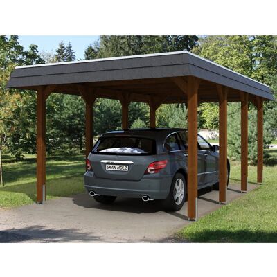 SKANHOLZ Spreewald Carport - Flachdach, Braun, 1 Fahrzeug SKANHOLZ Spreewald Carport - Flachdach, Braun, 1 Fahrzeug