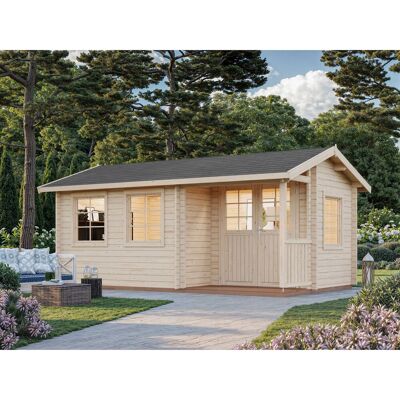 Palmako Susanna 5,3m x 3,2m Blockbohlen-Gartenhaus - Gartenhaus Palmako Susanna 5,3m x 3,2m Blockbohlen-Gartenhaus - Gartenhaus