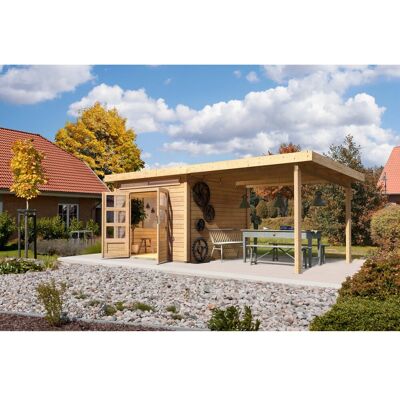 Karibu Holz-Gartenhaus Kumla 6 Natur Pultdach Unbehandelt 270 cm x 270 cm Karibu Holz-Gartenhaus Kumla 6 Natur Pultdach Unbehandelt 270 cm x 270 cm