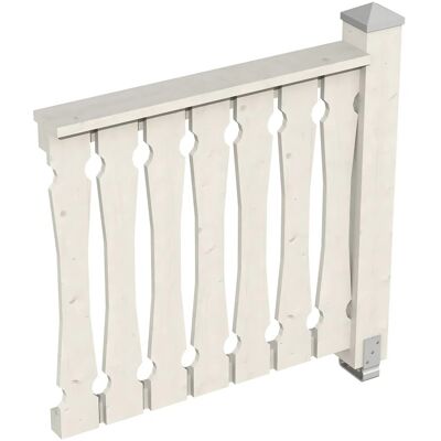 SKANHOLZ Balkon Geländer - 108x96cm - Weiß - Holz SKANHOLZ Balkon Geländer - 108x96cm - Weiß - Holz