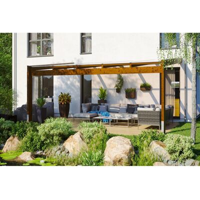 SKANHOLZ Novara Terrassenüberdachung - Leimholz, Nussbaum, 557x259 cm SKANHOLZ Novara Terrassenüberdachung - Leimholz, Nussbaum, 557x259 cm