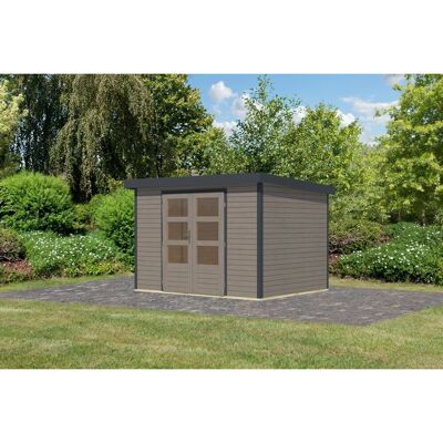 Karibu Gartenhaus Diego 4 D Wassergrau/Anthrazit 209 x 298 x 213 cm Karibu Gartenhaus Diego 4 D Wassergrau/Anthrazit 209 x 298 x 213 cm