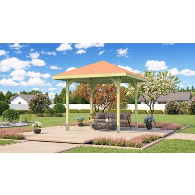 WEKA Gartenzelt 651 Quadrat mit Rote Schindeln - Pavillon WEKA Gartenzelt 651 Quadrat mit Rote Schindeln - Pavillon