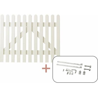 Plus Holz Einzeltor Retro Nadelholz Weiß 100 cm x 80 cm Plus Holz Einzeltor Retro Nadelholz Weiß 100 cm x 80 cm