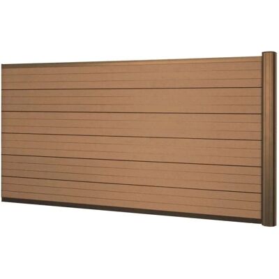 MCW WPC-Sichtschutz Savoie Windschutz Zaun Alu-Pfosten - Erweiterungselement Niedrig 1,85m Teak MCW WPC-Sichtschutz Savoie Windschutz Zaun Alu-Pfosten - Erweiterungselement Niedrig 1,85m Teak