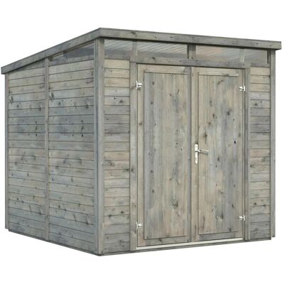 Palmako Holz-Gartenhaus Elias Pultdach Tauchgrundiert 221 cm x 228 cm 4,9 m² Palmako Holz-Gartenhaus Elias Pultdach Tauchgrundiert 221 cm x 228 cm 4,9 m²