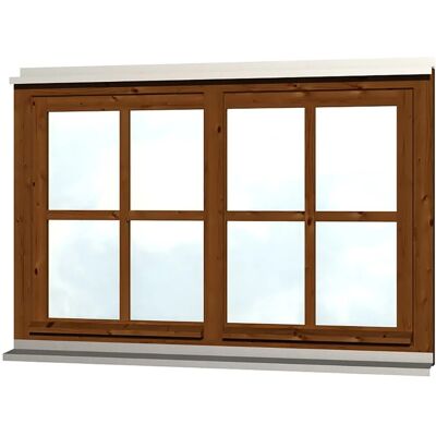 SKAN HOLZ Doppelfenster - Nordische Fichte, Nussbaum, 132x82cm SKAN HOLZ Doppelfenster - Nordische Fichte, Nussbaum, 132x82cm