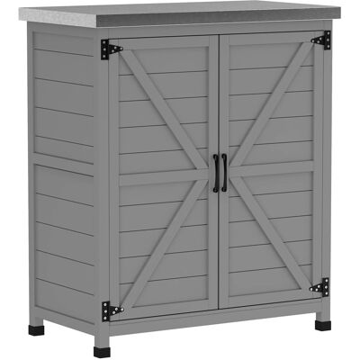 Outsunny Gartenschrank Tannenholz Stahl Grau 79L x 43B x 92H cm Outsunny Gartenschrank Tannenholz Stahl Grau 79L x 43B x 92H cm
