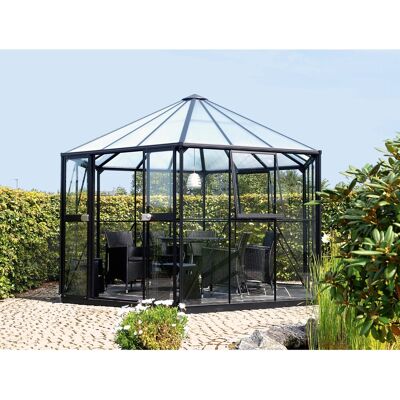Vitavia Gewächshaus Hera 9000 ESG 3 mm HKP 6 mm Schwarz 9 m² inkl. Fundament Vitavia Gewächshaus Hera 9000 ESG 3 mm HKP 6 mm Schwarz 9 m² inkl. Fundament