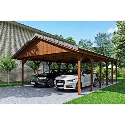 SKANHOLZ Wallgau Carport - Langlebige imprägnierte Holzkonstruktion, Wetterfeste Lasur, Satteldach - Carport SKANHOLZ Wallgau Carport - Langlebige imprägnierte Holzkonstruktion, Wetterfeste Lasur, Satteldach - Carport