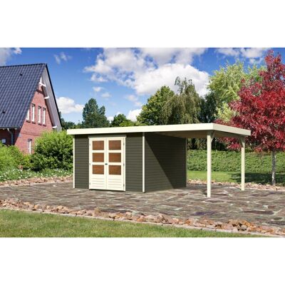 Karibu Holz-Gartenhaus Boras Terragrau Flachdach Lackiert 298 cm x 302 cm Karibu Holz-Gartenhaus Boras Terragrau Flachdach Lackiert 298 cm x 302 cm
