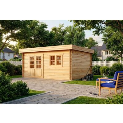 Alpholz - Spree-28 B - 500x400 cm - 28 mm - Gartenhaus Alpholz - Spree-28 B - 500x400 cm - 28 mm - Gartenhaus