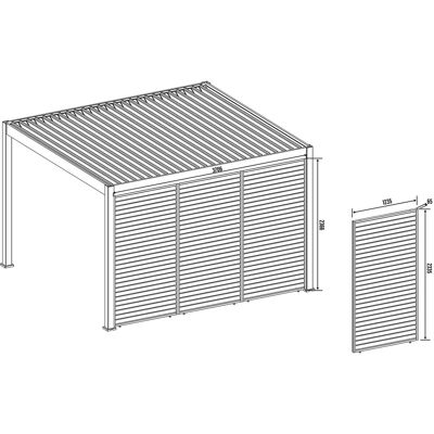 Weide Holzoptik Wand Für Pergola Drehbare Lamellen Aluminium 3 Maße1.13 Meter Holzoptik Weide Holzoptik Wand Für Pergola Drehbare Lamellen Aluminium 3 Maße1.13 Meter Holzoptik
