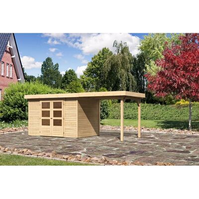 Karibu Holz-Gartenhaus Raala Natur Pultdach Unbehandelt 298 cm x 213 cm Karibu Holz-Gartenhaus Raala Natur Pultdach Unbehandelt 298 cm x 213 cm