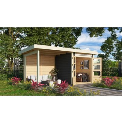 Karibu Holz-Gartenhaus Kumla 1 Terragrau Pultdach Lackiert 200 cm x 200 cm Karibu Holz-Gartenhaus Kumla 1 Terragrau Pultdach Lackiert 200 cm x 200 cm