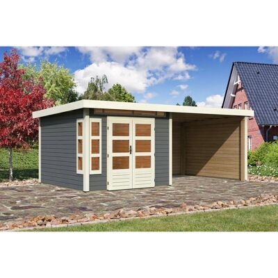 Karibu Holz-Gartenhaus Kastberg Terragrau Flachdach Lackiert 270 cm x 270 cm Karibu Holz-Gartenhaus Kastberg Terragrau Flachdach Lackiert 270 cm x 270 cm