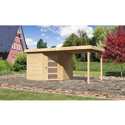 KARIBU Schwandorf 5 Gartenhaus - Fichte, Flachdach, beige KARIBU Schwandorf 5 Gartenhaus - Fichte, Flachdach, beige