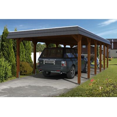 SKANHOLZ Spessart Carport - Flachdach, 396x893cm, Braun SKANHOLZ Spessart Carport - Flachdach, 396x893cm, Braun