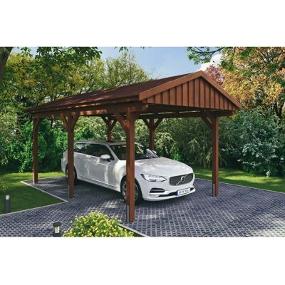 SKANHOLZ Fichtelberg Carport - Braun - Satteldach - 317x566cm SKANHOLZ Fichtelberg Carport - Braun - Satteldach - 317x566cm