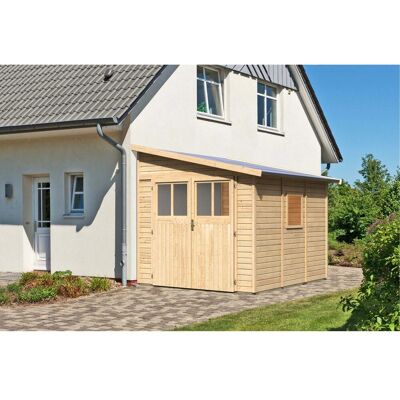 Karibu Holz-Gartenhaus Timsund Natur Pultdach Unbehandelt 235 cm x 265 cm Karibu Holz-Gartenhaus Timsund Natur Pultdach Unbehandelt 235 cm x 265 cm