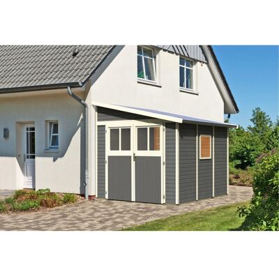 Karibu Holz-Gartenhaus Timsund Terragrau Pultdach Lackiert 235 cm x 265 cm Karibu Holz-Gartenhaus Timsund Terragrau Pultdach Lackiert 235 cm x 265 cm