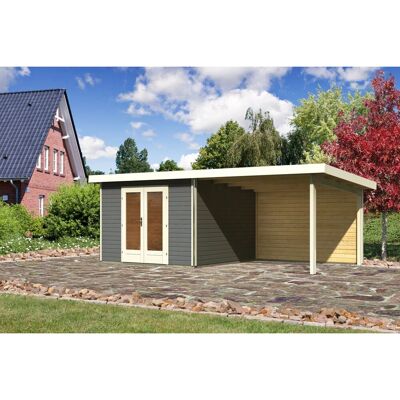 Karibu Holz-Gartenhaus Norrköping Terragrau Pultdach Lackiert 305 cm x 305 cm Karibu Holz-Gartenhaus Norrköping Terragrau Pultdach Lackiert 305 cm x 305 cm