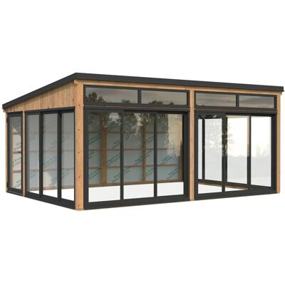 Palmako Holz-Gartenhaus Saga Slide Pultdach Tauchgrundiert 582 cm x 420 cm Palmako Holz-Gartenhaus Saga Slide Pultdach Tauchgrundiert 582 cm x 420 cm