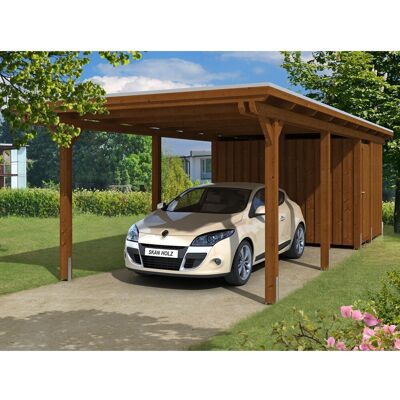 SKANHOLZ Emsland Carport - Flachdach, Abstellraum, 354x846cm - Holz SKANHOLZ Emsland Carport - Flachdach, Abstellraum, 354x846cm - Holz