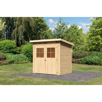 Karibu Holz-Gartenhaus Egersund Natur Pultdach Unbehandelt 199 cm x 152 cm Karibu Holz-Gartenhaus Egersund Natur Pultdach Unbehandelt 199 cm x 152 cm