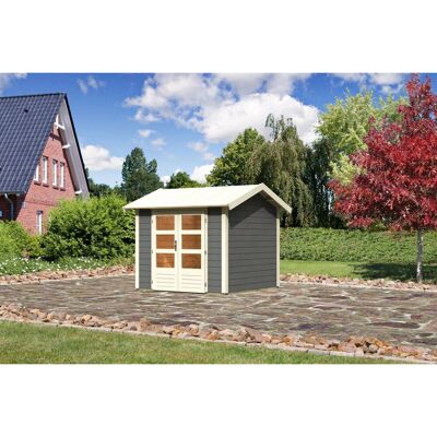 Karibu Holz-Gartenhaus Timra Terragrau Satteldach Lackiert 240 cm x 244 cm Karibu Holz-Gartenhaus Timra Terragrau Satteldach Lackiert 240 cm x 244 cm