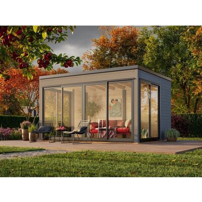 Palmako Holz-Gartenhaus Serena Slide Plus Pultdach Lackiert 420 cm x 320 cm Palmako Holz-Gartenhaus Serena Slide Plus Pultdach Lackiert 420 cm x 320 cm