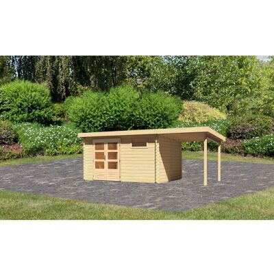 Karibu Holz-Gartenhaus Ängelholm Natur Pultdach Unbehandelt 370 cm x 280 cm Karibu Holz-Gartenhaus Ängelholm Natur Pultdach Unbehandelt 370 cm x 280 cm