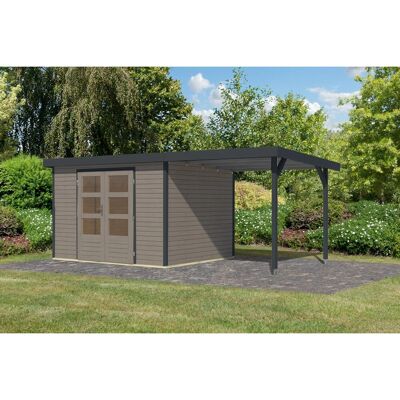Karibu Gartenhaus Ernesto 5 D Anbaudach Wassergrau/Anthrazit 209 x 298 x 242 cm Karibu Gartenhaus Ernesto 5 D Anbaudach Wassergrau/Anthrazit 209 x 298 x 242 cm