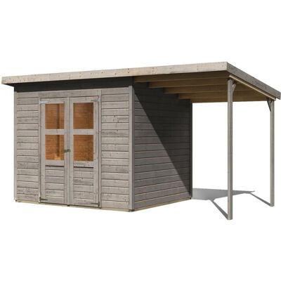 Karibu Gartenhaus Vellinge 5 m. Anbaudach Vorvergraut 219 x 238 x 210 cm Karibu Gartenhaus Vellinge 5 m. Anbaudach Vorvergraut 219 x 238 x 210 cm