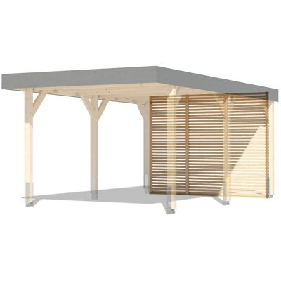 KARIBU - Carport-Rückwand - natur - Back panel KARIBU - Carport-Rückwand - natur - Back panel